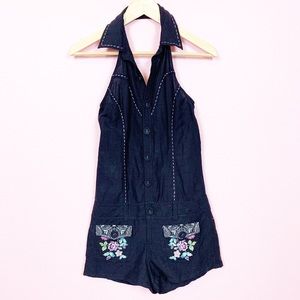 Embroidered Romper • Lulumari Small